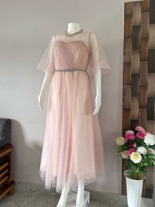 pink tulle gown