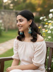 Stylish Silver Jhumka Earrings
