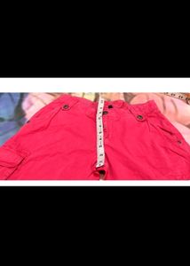 Women Red Cargo Pant