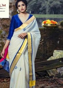 Kerala Kasav Saree Without Blouse