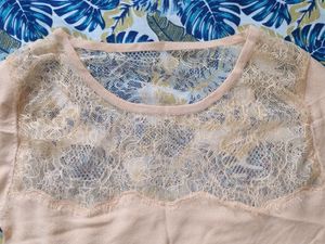 Peach Net Top