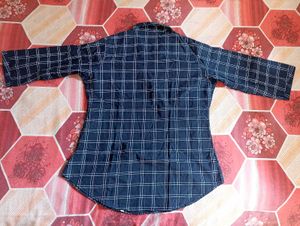 Blue Plaid Button-Down Shirt