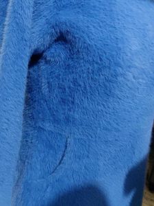 Blue Dress w/ Faux Fur Collar