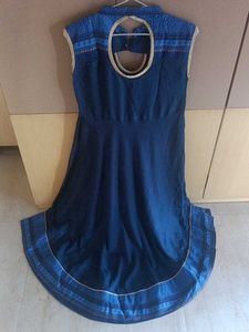 NEW Indigo Blue Printed Sleeveless Kurti/Gown