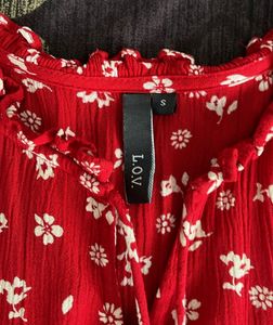 Red Floral Top