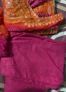 Pink &amp; Orange Kurta Set