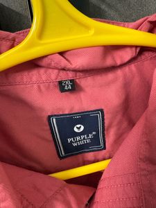Purple White Salmon Button-Down Shirt