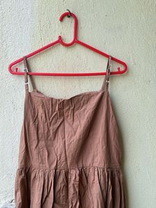 New Brown Button-Down Sundress