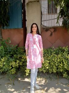 Pink Printed Kurta