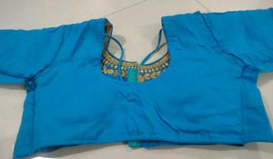 Turquoise Embroidered Blouse
