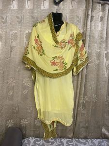 Yellow Floral Garara Kameez