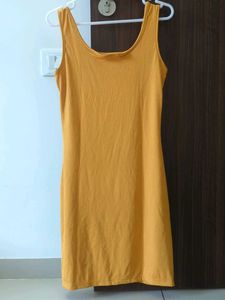 Mustard Bodycon Mini Dress