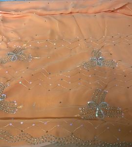 Beautiful New Packed Saree. Orange Peach Colour