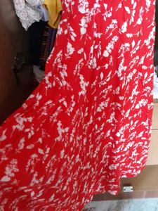 Red Floral Print Dress