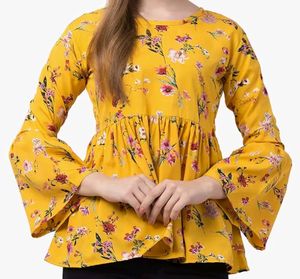 Printed Yellow Top Women
