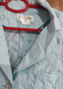 Light Blue Textured Blazer