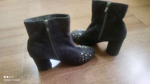 Shein Velvet Pearl and diamond embroidered boots