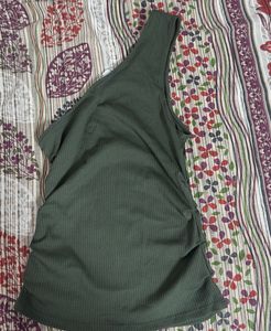 Olive One Shoulder Top