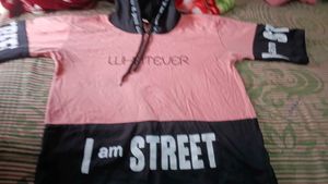 Cute Pink Top &amp; Denim Shorts Set