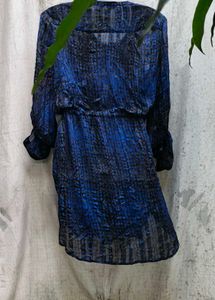 I. Blue Printed Dress