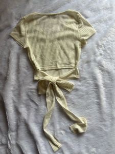 Cream Tie back Crop Top