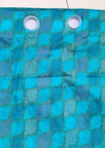 Blue Diamond Pattern Curtain
