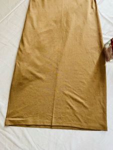 Tan Sleeveless Midi Dress