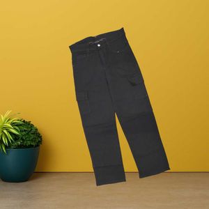 women black cargo straight jeans size 30 (O-89)