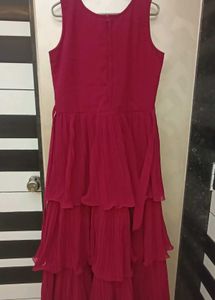 frill gown with tikki work koti