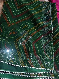 Green Saree With Blouse Size 44 Inch