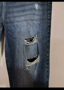 ZARA Ripped Brand New Blue Denim Jeans