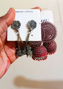 Two Oxidised Earrings