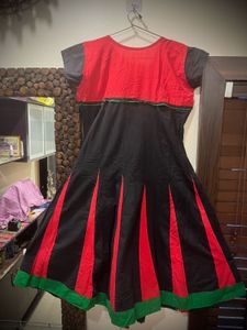 Festive Black &amp; Red Anarkali Kurta