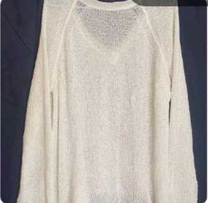White V-Neck Knit Top