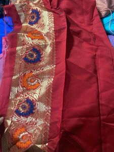 heavy tread work print saree With Unstitched Blous