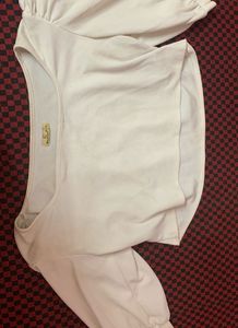 A White Elegant Crop Top