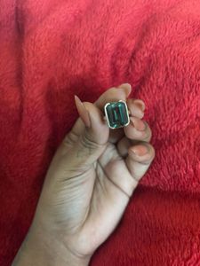 Elegant Silver Ring with Dark Stone