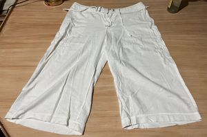 White Cropped Linen Pants