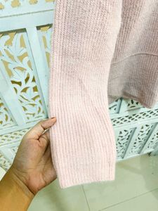 Imported Oversized Pink Zip-Up Sweater C