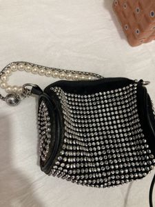 New Pic Uploaded Party Wear Rhinestone Short Hand