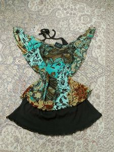 Y2k Patterned Halter Top.