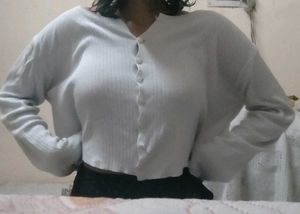 Ethereal Babe Milk White Crop Cardigan