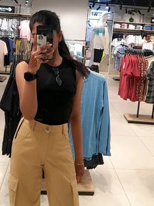 Beige Cargo Trousers