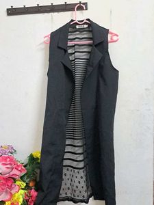 See-through Black Overcoat