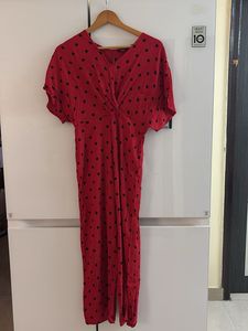 Red Polka Dot Midi Dress