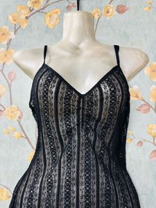 Women Net Black Dress