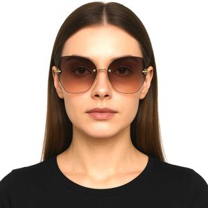Rimless Brown Tinted Sunglasses