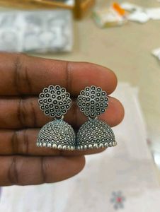 Oxidized Jhumka Earrings