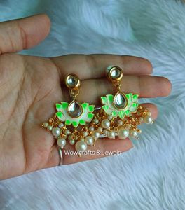 New Lotus Kundan Earrings