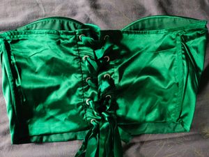 Shiny Sexy Shein Strapless Corset Top